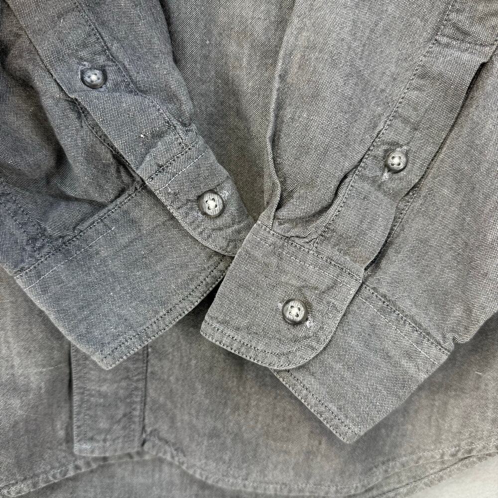 Eddie Bauer Shirt Men's Grey M Northwest Chambray Long Sleeve Men's Button Up - Picture 8 of 8